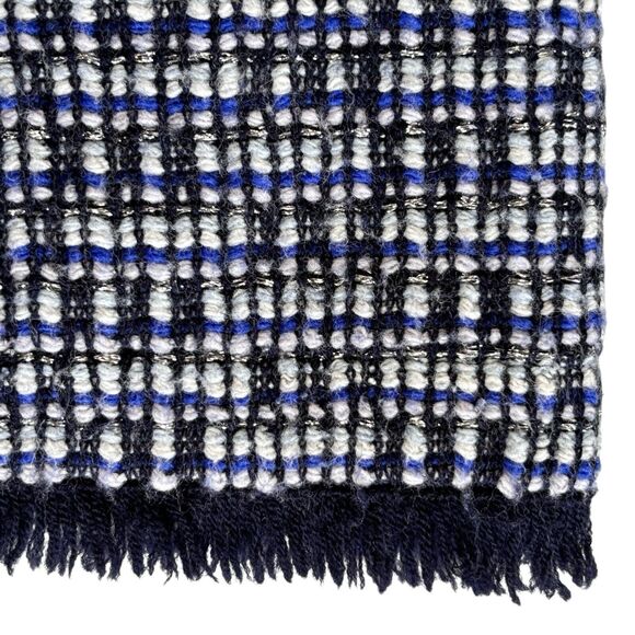 J Crew Knit Tweed Cardigan Blazer Jacket Sz S Lined Fringe Detail Hook Eye Close - Picture 14 of 15